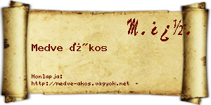 Medve Ákos névjegykártya